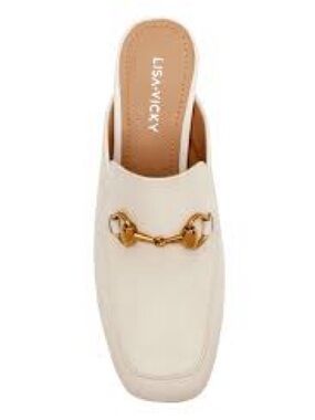 Lisa Vicky Cream Slip-On Loafer with Gold Horsebit